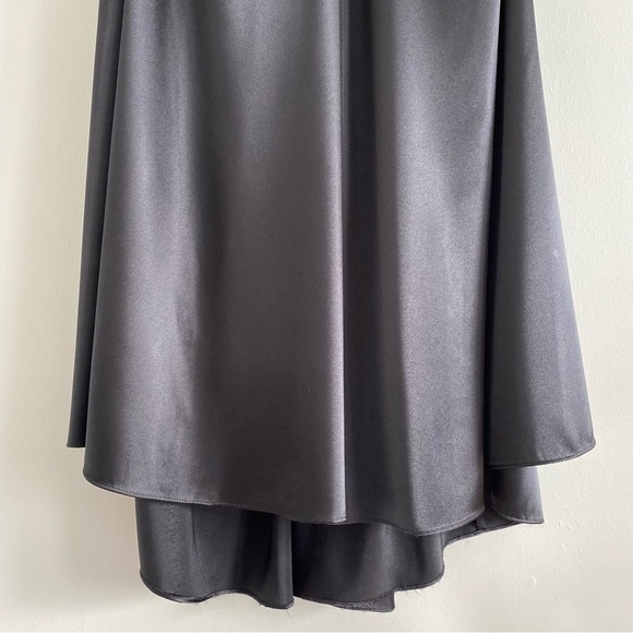 Jessica McClintock Black Satin Lace Mermaid Gown Size 6 - Picture 3 of 12